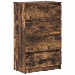 Berkfield Home Sideboard Smoked Oak 60x35x98.5 cm Engineered Wood in Brown - thumbnail 3