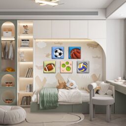 simpa Balls of Sport 5 Panel Canvas Wall Art - thumbnail 4