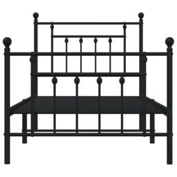 Berkfield Home Metal Bed Frame without Mattress with Footboard Black 80x200cm - Size: 80x200 cm - thumbnail 6