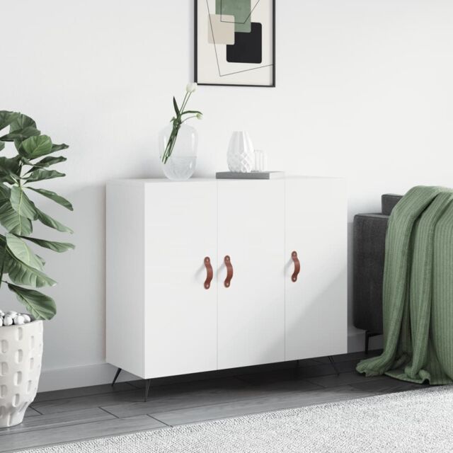 Berkfield Home Sideboard White 90x34x80 cm Engineered Wood - Size: 90 x 34 x 80 cm - image 1