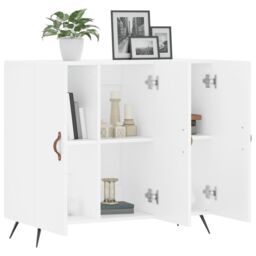 Berkfield Home Sideboard White 90x34x80 cm Engineered Wood - Size: 90 x 34 x 80 cm - thumbnail 4