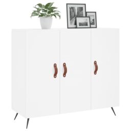 Berkfield Home Sideboard White 90x34x80 cm Engineered Wood - Size: 90 x 34 x 80 cm - thumbnail 3