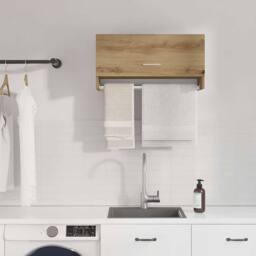 Berkfield Home Wardrobe Artisan Oak 70x32.5x35 cm Engineered Wood in Brown - thumbnail 3