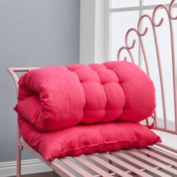 KORVIXA Outdoor Garden Sun Lounger Cotton Pads Seat Pad in Pink - Size: 125 cm x 150 cm - thumbnail 5