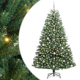 Berkfield Home Artificial Hinged Christmas Tree Green 180 cm PVC & Metal - thumbnail 2