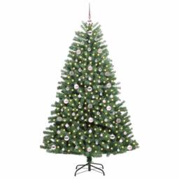 Berkfield Home Artificial Hinged Christmas Tree Green 180 cm PVC & Metal - thumbnail 3