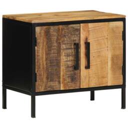 Berkfield Home Modern Bedside Cabinets 2 pcs 50x30x45 cm Solid Wood Rough Mango in Brown - Size: 50 x 30 x 45 cm - thumbnail 1