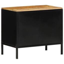 Berkfield Home Modern Bedside Cabinets 2 pcs 50x30x45 cm Solid Wood Rough Mango in Brown - Size: 50 x 30 x 45 cm - thumbnail 8