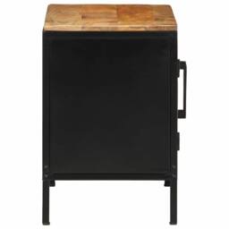 Berkfield Home Modern Bedside Cabinets 2 pcs 50x30x45 cm Solid Wood Rough Mango in Brown - Size: 50 x 30 x 45 cm - thumbnail 7