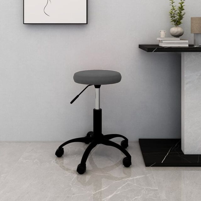 Berkfield Home Office Swivel Chair Dark Grey Velvet - image 1