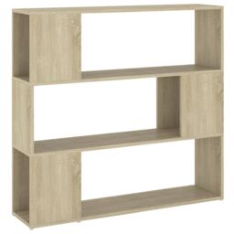 Berkfield Home Book Cabinet Room Divider Sonoma Oak 100x24x94 cm in Brown - Size: 100 x 24 x 94 cm - thumbnail 2