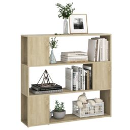 Berkfield Home Book Cabinet Room Divider Sonoma Oak 100x24x94 cm in Brown - Size: 100 x 24 x 94 cm - thumbnail 4