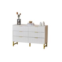 FURNITURE ONE Chest of 6 Drawers, Clothing Storage Cabinet - White - Size: 1 Pack - thumbnail 4