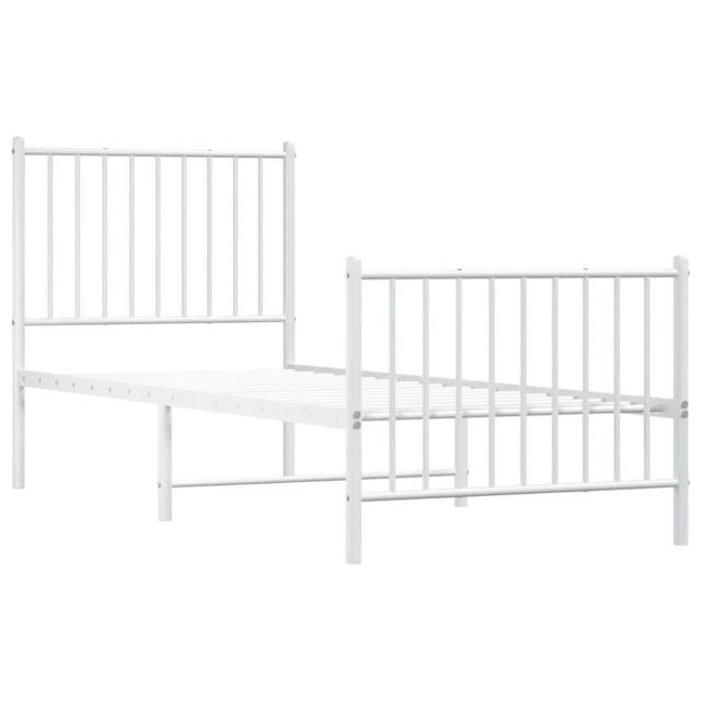 Berkfield Home Metal Bed Frame with Headboard & Footboard White 80x200 cm - image 1