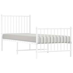 Berkfield Home Metal Bed Frame with Headboard & Footboard White 80x200 cm - thumbnail 4