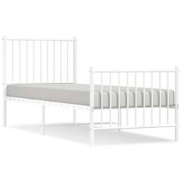 Berkfield Home Metal Bed Frame with Headboard & Footboard White 80x200 cm - thumbnail 3