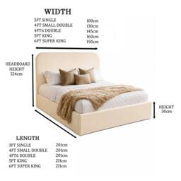 Desire Deco Plush Velvet Elysium Upholstered Bed Frame in Beige - Size: Super King - thumbnail 3