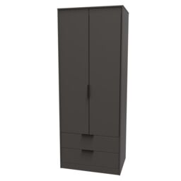 Ready Assembled 2 U Fuji 2 Door 2 Drawer Wardrobe (Ready Assembled) in Dark Grey - thumbnail 3