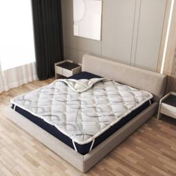 The White Stone Breathable Mattress Topper, 5 cm Height, Ergonomic & Anti-dust Mite in White - Size: EU Super King - thumbnail 8