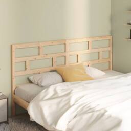 Berkfield Home Bed Headboard 206x4x100 cm Solid Wood Pine in Brown - Size: 206 x 4 x 100 cm - thumbnail 2