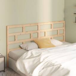 Berkfield Home Bed Headboard 206x4x100 cm Solid Wood Pine in Brown - Size: 206 x 4 x 100 cm - thumbnail 3