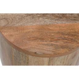 Indian Hub Surrey Drum Side Table - Solid Mango Wood - L35 x W35 x H60 cm in Brown - thumbnail 4