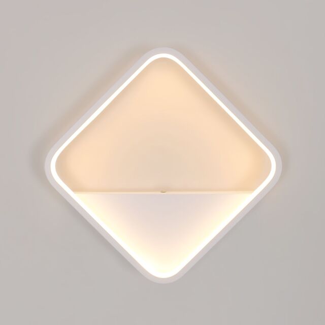Pheashine Modern White Square LED Wall Sconce, 3000K Warm White Wall Light, 25cm - image 1