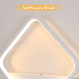 Pheashine Modern White Square LED Wall Sconce, 3000K Warm White Wall Light, 25cm - thumbnail 4