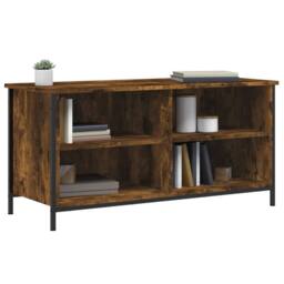 Berkfield Home TV Cabinet Smoked Oak 100x40x50 cm Engineered Wood in Brown - Size: 100 x 40 x 50 cm - thumbnail 3