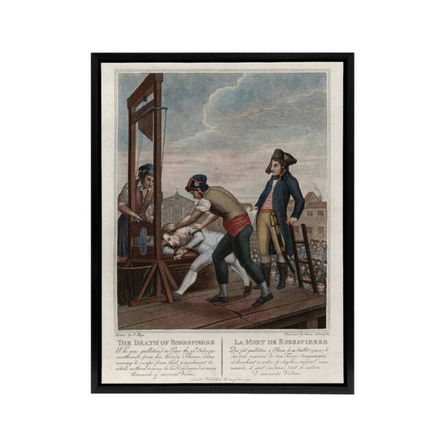 "Artery8 Guillotine Execution of Robespierre Framed Canvas Wall Art Print - Size: W12"" x H16""" - image 1