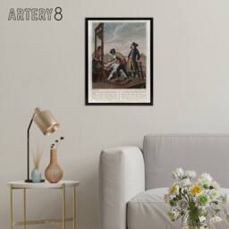 "Artery8 Guillotine Execution of Robespierre Framed Canvas Wall Art Print - Size: W12"" x H16""" - thumbnail 3
