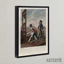 "Artery8 Guillotine Execution of Robespierre Framed Canvas Wall Art Print - Size: W12"" x H16""" - thumbnail 2