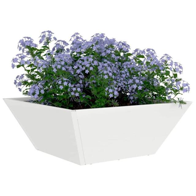 Berkfield Home White Garden Bowl Planter White 40x40x15 cm Steel - Size: 40 x 40 x 15 cm - image 1