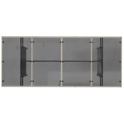 Berkfield Home Garden Table with Glass Top Light Grey 190x80x74 cm Poly Rattan - Size: 190 x 80 x 74 cm - thumbnail 7