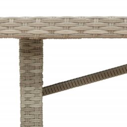 Berkfield Home Garden Table with Glass Top Light Grey 190x80x74 cm Poly Rattan - Size: 190 x 80 x 74 cm - thumbnail 9