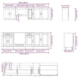 Berkfield Home Elegant 8 Piece Kitchen Cabinet Set Kalmar Black Engineered Wood - thumbnail 7