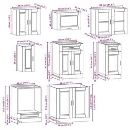 Berkfield Home Elegant 8 Piece Kitchen Cabinet Set Kalmar Black Engineered Wood - thumbnail 8