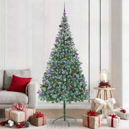 Berkfield Home Artificial Christmas Tree with Stand Green 210 cm PVC & Steel
