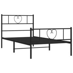 Berkfield Home Metal Bed Frame with Headboard & Footboard Black 100x190 cm - thumbnail 5