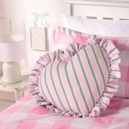 OHS Stripe Frill Heart Shaped Scatter Cushion Throw Pillow in Baby Pink - thumbnail 3