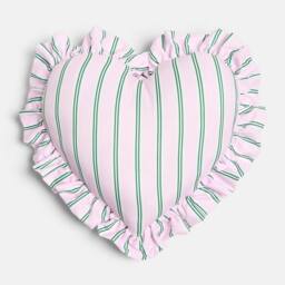OHS Stripe Frill Heart Shaped Scatter Cushion Throw Pillow in Baby Pink - thumbnail 4