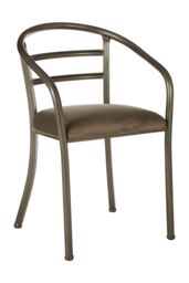 Orsina Industrial Design Armchair With Curved Backrest, Durable Comfortable Foundry Chair For Outdoor Sitting in Brown - thumbnail 5