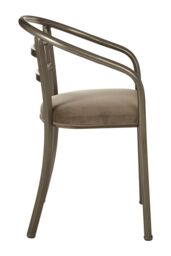 Orsina Industrial Design Armchair With Curved Backrest, Durable Comfortable Foundry Chair For Outdoor Sitting in Brown - thumbnail 2