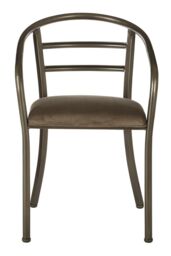 Orsina Industrial Design Armchair With Curved Backrest, Durable Comfortable Foundry Chair For Outdoor Sitting in Brown - thumbnail 6