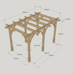 Rutland County Garden Furniture Ltd Premium Pergola 6 Posts - Wood - L180 x W480 x H270 cm - Rustic Brown in Light Green - thumbnail 6