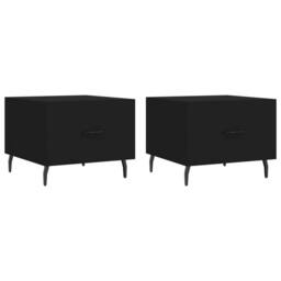 Berkfield Home Coffee Tables 2 pcs Black 50x50x40 cm Engineered Wood - Size: 50 x 50 x 40 cm - thumbnail 1