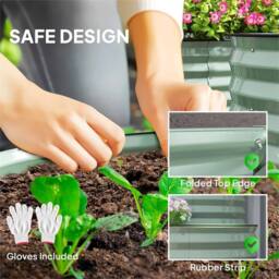 SPETLEK Light Green 2-Tier Galvanised Raised Bed Safety Edging Garden Plant - Size: 1.25kg - thumbnail 4