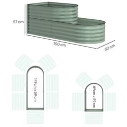 SPETLEK Light Green 2-Tier Galvanised Raised Bed Safety Edging Garden Plant - Size: 1.25kg - thumbnail 2