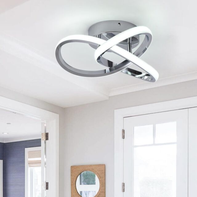 Garwarm Flush Led Mount Chandelier Chrome 20W 6000K in Silver - image 1
