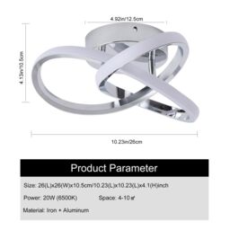 Garwarm Flush Led Mount Chandelier Chrome 20W 6000K in Silver - thumbnail 4